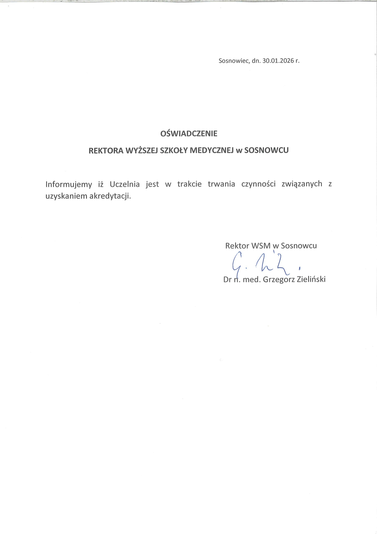 oswiadczenie akredytacja